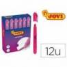 MARCADOR DE CERA GEL JOVI FLUORESCENTE COLOR ROSA CAJA DE 12 UNIDADES