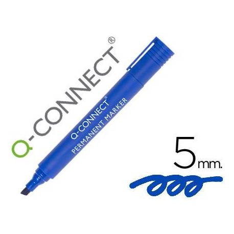 Rotulador Q-Connect punta de fibra permanente azul 5mm