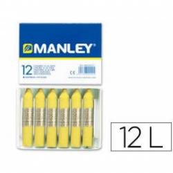Lapices cera blanda Manley caja 12 unidades color verde amarillo claro