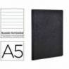 Libreta Clarefontaine negro A5 tapa cartulina rayado horizontal 96 hojas