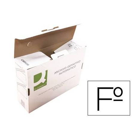 Caja archivo definitivo q-connect folio carton reciclado cierre con lengueta 255x360x100 mm.