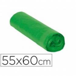 Bolsa basura verde aprox 55x60cm galga 120 rollo 15 unidades con cierre cierre facil