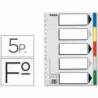 Separadores plastico Esselte Folio juego de 5 colores