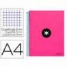 Bloc Antartik A4 Cuadrícula tapa Forrada 120 hojas 100g/m2 color Rosa 5 bandas color