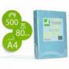 Papel color Q-connect A4 80g/m2 pack 500 hojas Celeste