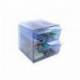 Archicubo Archivo 2000 4 cajones organizador modular color azul transparente