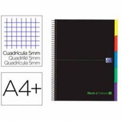Cuaderno Oxford Ebook 5 A4+ Negro y Verde 100 hojas Tapa Extradura Cuadricula 5 mm
