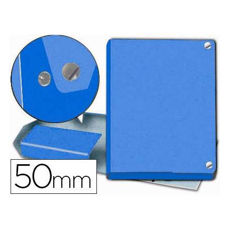Carpeta de Proyectos Pardo Folio Cartón forrado con Broche Lomo 50mm Azul