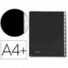 Carpeta Clasificadora Pardo A4+ Carton Compacto con Fuelle 12 departamentos Negro