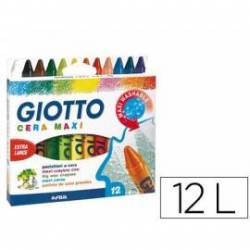 Lapices cera Giotto Maxi 12 unidades colores surtidos