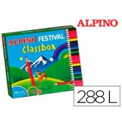 Lapices de colores alpino festival classbox caja de 288 unidades 12 colores + sacapuntas