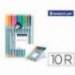 Rotulador Staedtler Triplus Fineliner surtido pack 10 punta fina lavable triangular