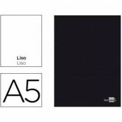 Libreta escolar Liderpapel tapa negra tamaño A5 con 80 hojas de 60g/m2 liso sin margen.