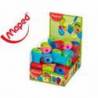 Sacapuntas plastico maped boogy un uso con deposito colores surtidos