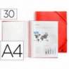 Carpeta Liderpapel escaparate roja 30 fundas espiral