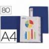 Carpeta Beautone escaparate 80 fundas fijas Din A4 azul oscuro