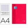 Bloc espiral Oxford Din A-4 extradura 80 hojas microperforado rojo