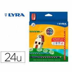 Lapices de colores marca Lyra Groove Slim Triangular 24 unidades + sacapuntas