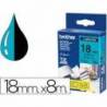 Cintas Brother TZ-541 18mm (ancho) x 8m (largo) laminada azul/negro