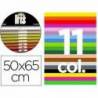 Cartulina guarro 50x65 contenido "b" 25 hojas x 11 colores 185grs