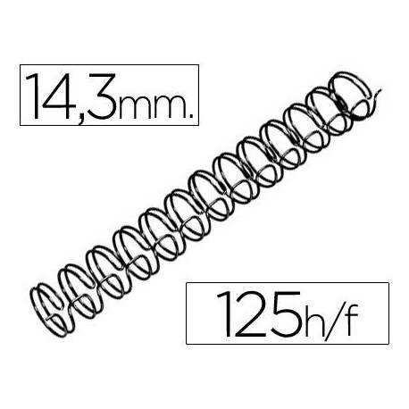 Espiral GBC wire 3:1 14,3 mm n.9 color negro. Capacidad 125 hojas. Caja de 100 unidades.