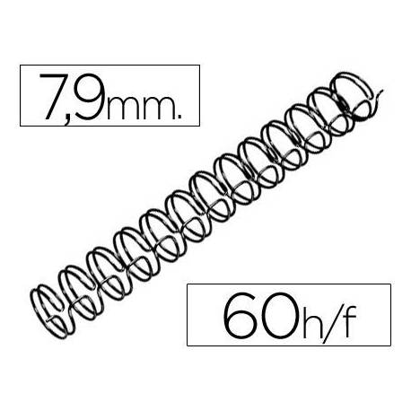 Espiral GBC wire 3:1 7,9 mm n.5 color negro. Capacidad 60 hojas. Caja de 100 unidades.