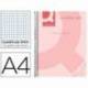 Cuaderno espiral Q-Connect Din A4 micro tapa plastico 80h 70g cuadro 5mm sin bandas 4 taladros color rosa