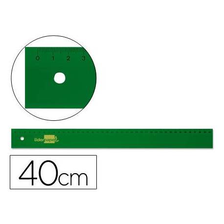 Regla liderpapel 40 cm acrilico verde.