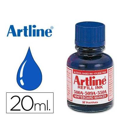 Tinta artline para rotulador pizarra blanca 500-a frasco de 20 ml color azul