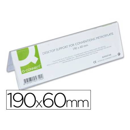 Identificador de sobremesa Q-Connect metacrilato 190x60 mm ref.5727.