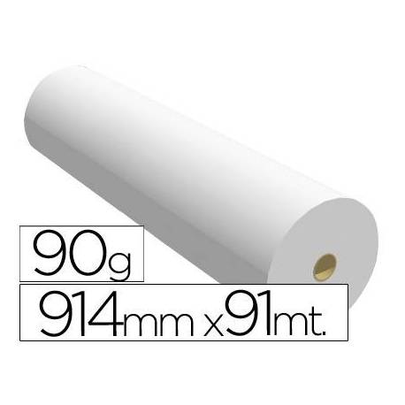 Papel reprografia Plotter 90 g/m2, 914 mm x 91 m.