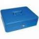 Caja caudales Q-Connect 12" 300x240x90 mm color azul con bandeja portamonedas
