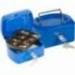 Caja caudales Q-Connect 6" 152x115x80 mm color azul con bandeja portamonedas