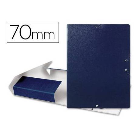 Carpeta de proyectos Liderpapel carton con gomas azul 7cm