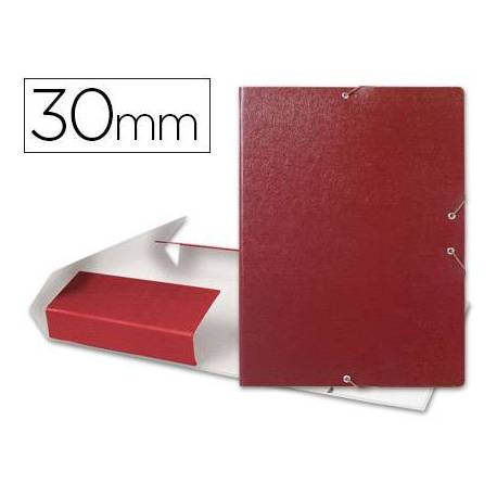 Carpeta de proyectos Liderpapel de carton con gomas. Folio. Rojo. 3 cm