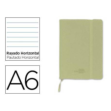 Libreta Liderpapel simil piel a6 120 hojas 70g/m2 horizontal sin margen color verde