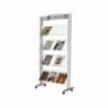 Expositor fast-paperflow de suelo metalico baldas transparentes 4 estantes