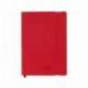 Libreta Liderpapel simil piel a7 120 hojas 70g/m2 cuadro 4mm sin margen color rojo