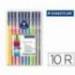 Rotulador Staedler Triplus punta fina triangular surtido pack de 10