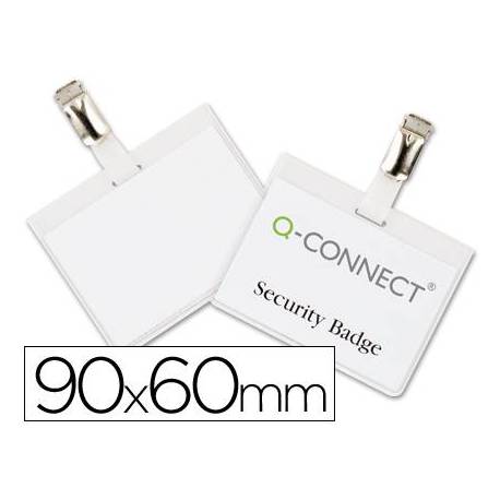 Identificadores Q-Connect de Seguridad Pinza Metalica en PVC 9x6 cm