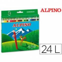 Lapices de Colores Alpino Hexagonales Caja de 24 lapices largos