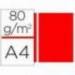 Papel color Liderpapel rojo A4 80g/m2 y 100 Hojas