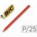 Lapices cera Plastidecor caja 25 unidades color rojo