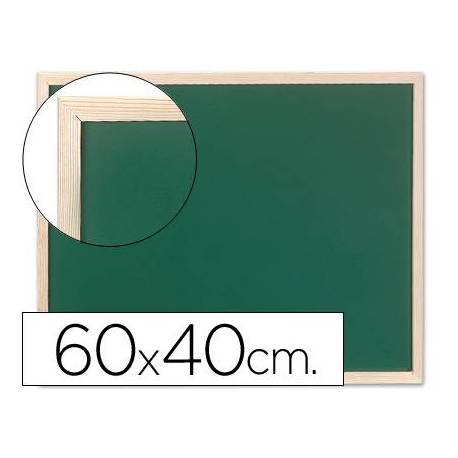 Pizarra Q-Connect verde marco madera 60x40 cm