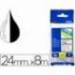 Cinta Brother TZE-251 24mm (ancho) x 8m (largo) laminada blanco/negro