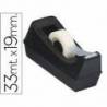 Portarrollo sobremesa q-connect plastico para cinta de 33 mt color negro