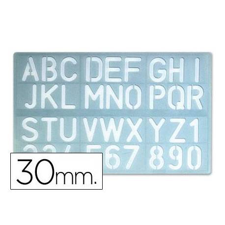 Plantilla Liderpapel rotulacion con 1600 letras y numeros 30 mm