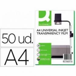 Transparencias Din A4 Q-Connect, válido para impresoras ink-jet