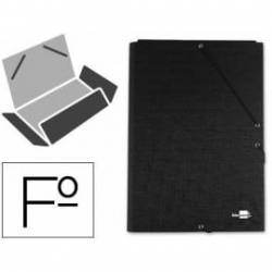 Carpetas de gomas carton forrado Paper Coat Liderpapel Folio negro
