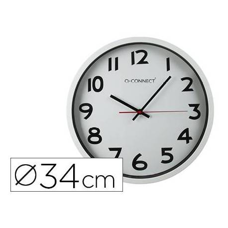 Reloj de pared plastico 38 cm marco plateado